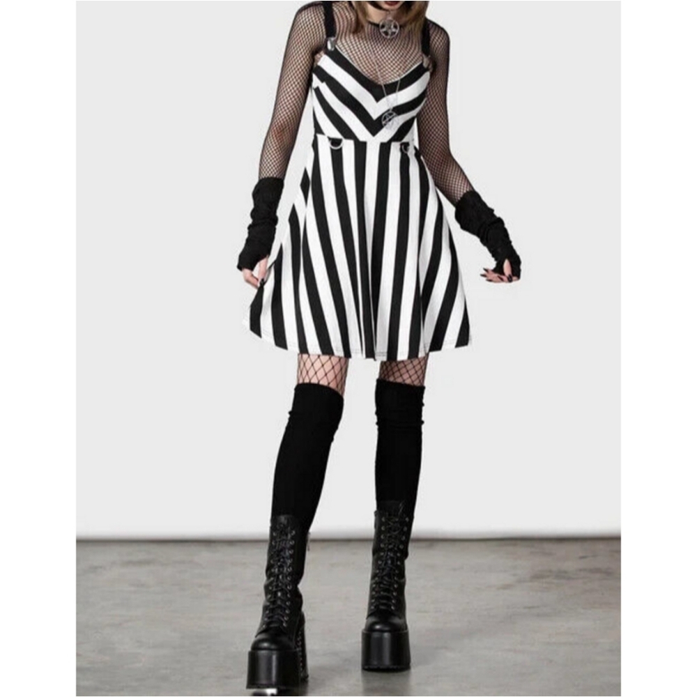 Killstar Stripe O-Negative Dress - Picture 2 of 5